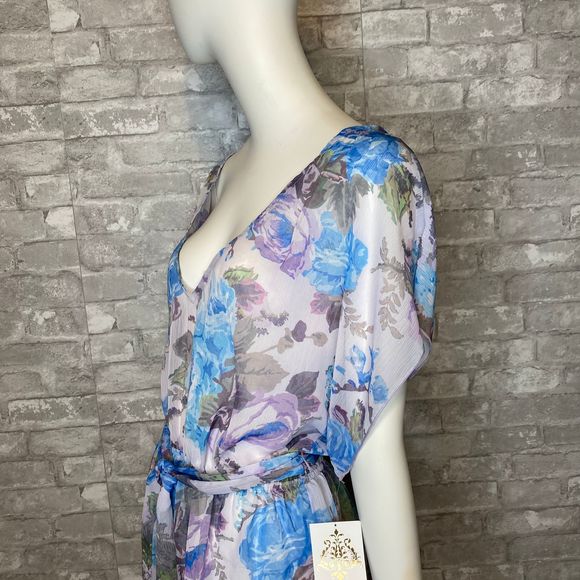 NWT! BECCA Floral V-Neck Cover-Up Tunic M/L - Picture 7 of 10